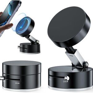 360 Vacuum Strong Magnetic Phone Holder Suction Cup Car Stand Foldable Car Mount